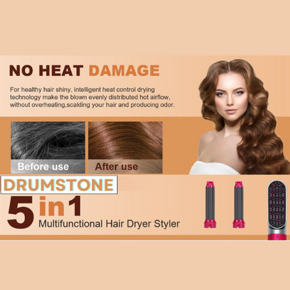 5-in-1 Hair Dryer & Styler Brush | Hot Air Comb for Curls, Volume & Shine