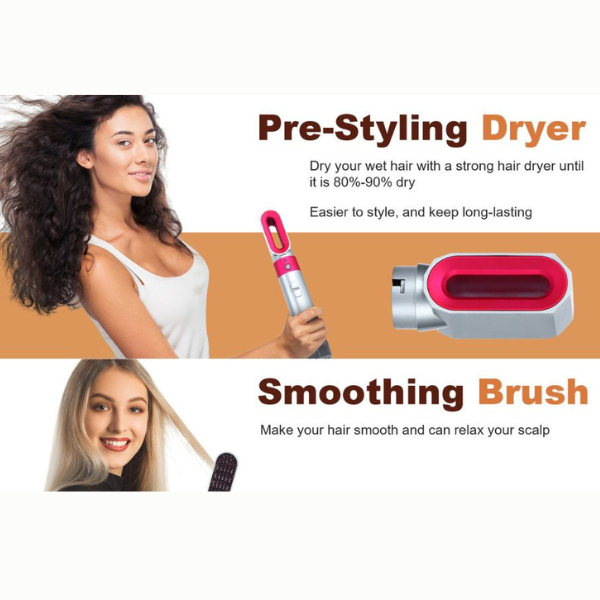 5-in-1 Hair Dryer & Styler Brush | Hot Air Comb for Curls, Volume & Shine